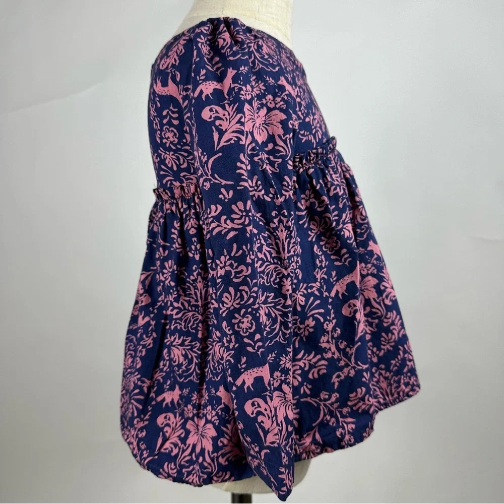 Baby Gap girls floral design blouse in blue and pink- size 3 years